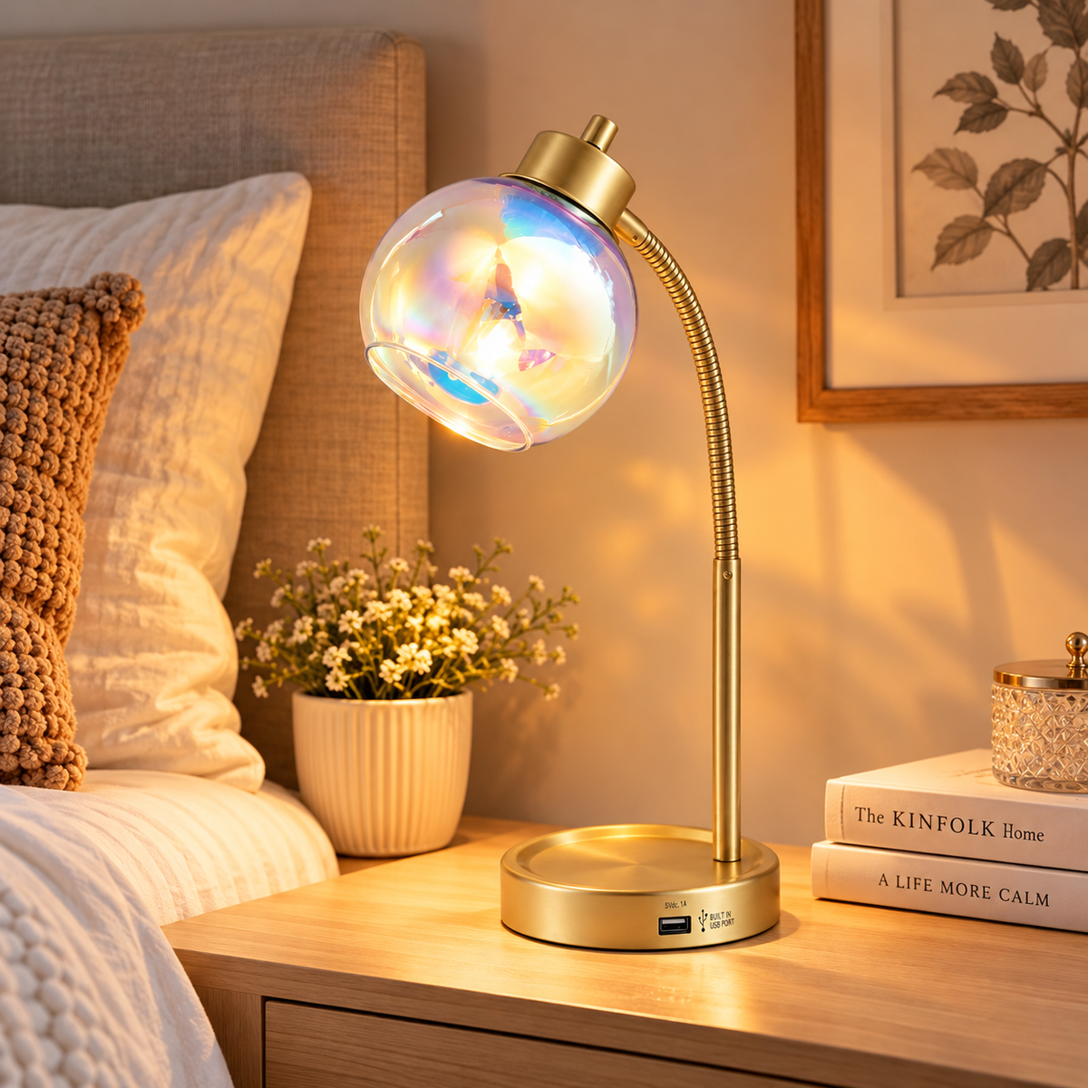 Gold Iridescent Desk Lamp