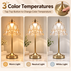 Pure Bloom Rechargeable Glass Table Lamp