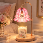 Pink Glass Candle Warmer Lamp