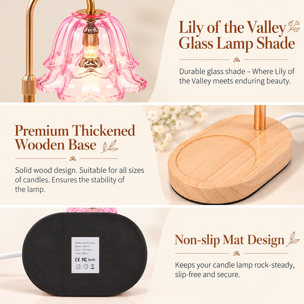 Pink Glass Candle Warmer Lamp