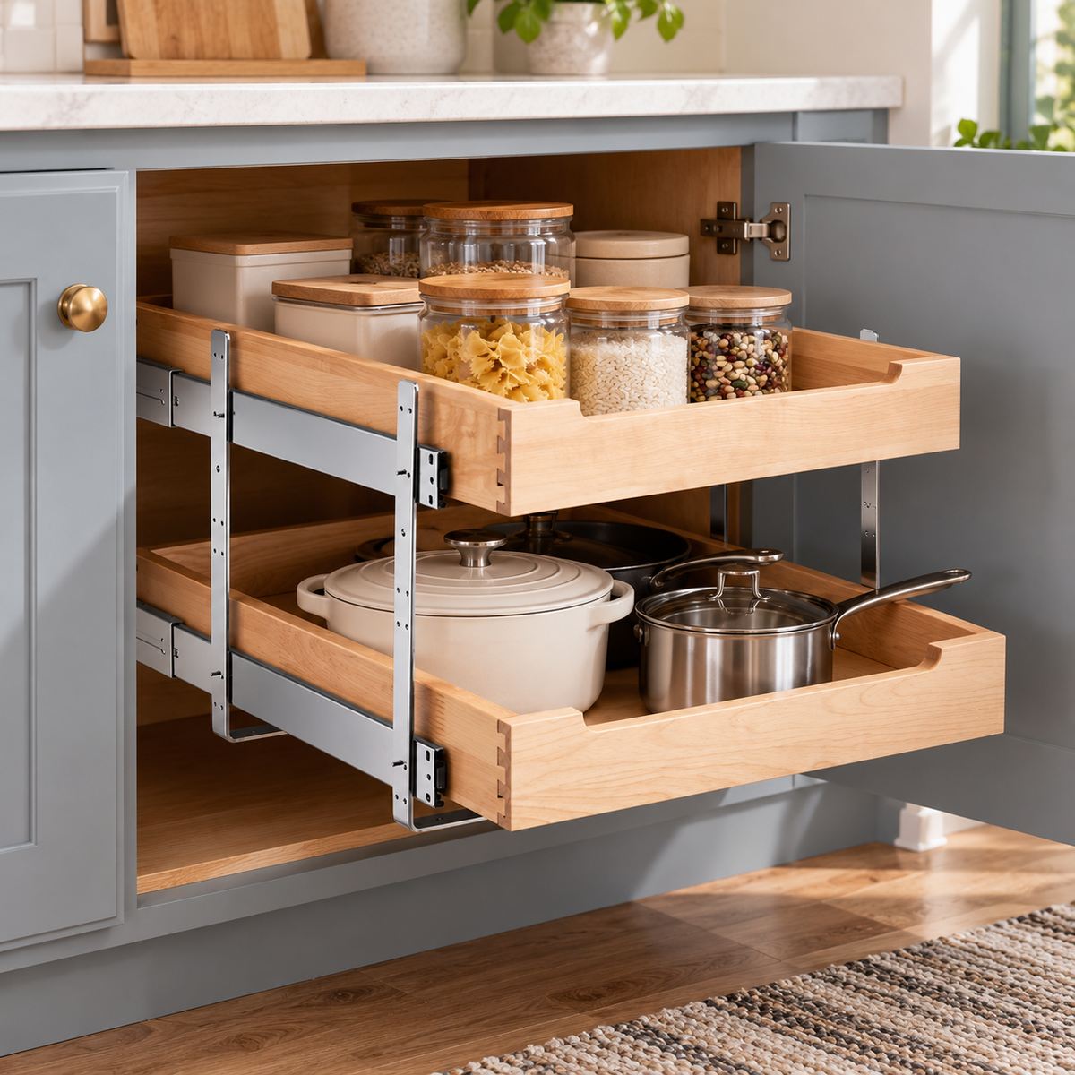 20" 2-Tier Pull-Out Cabinet Organizer