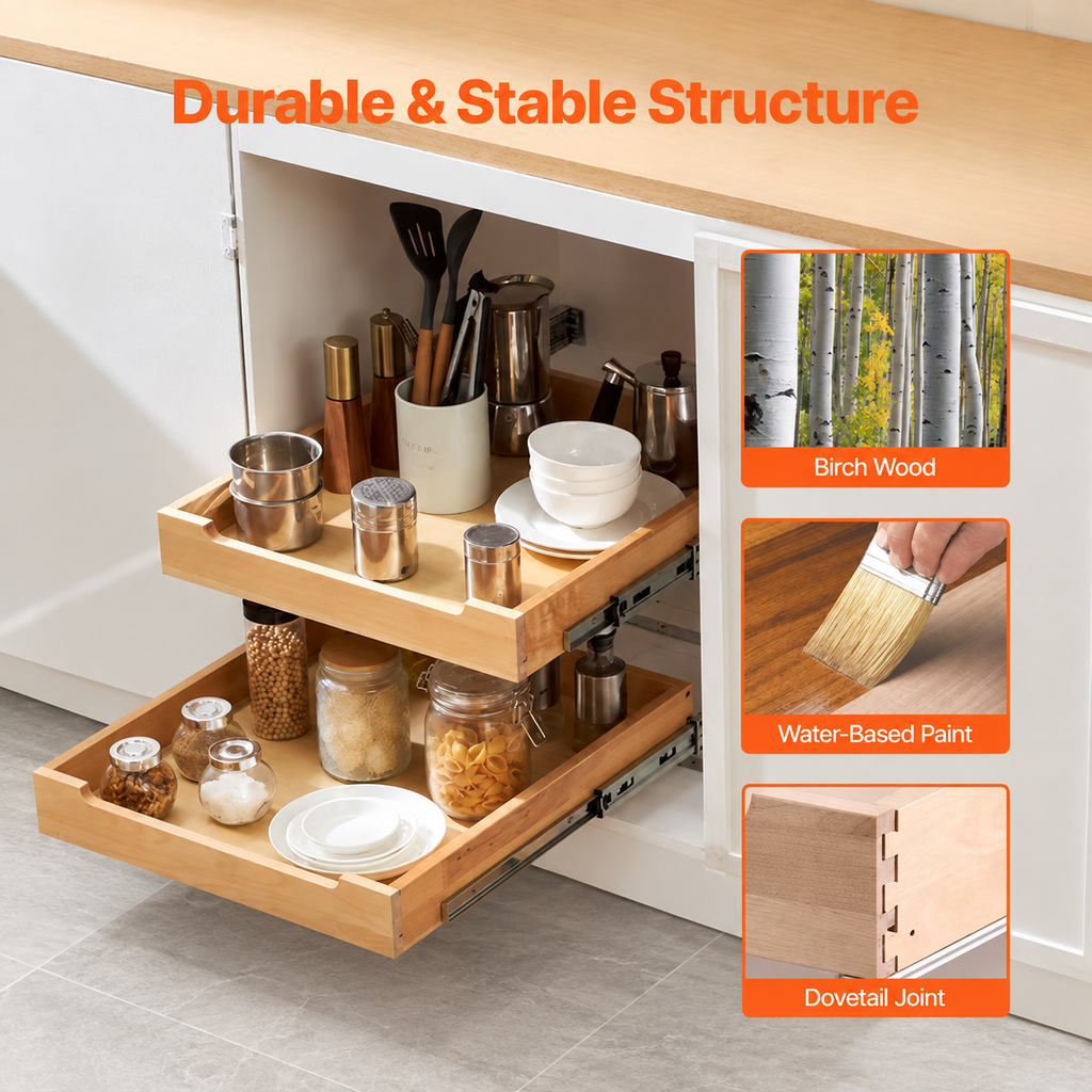 20" 2-Tier Pull-Out Cabinet Organizer