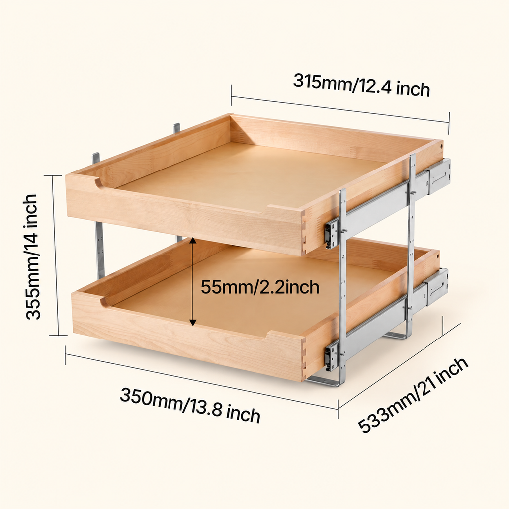 20" 2-Tier Pull-Out Cabinet Organizer