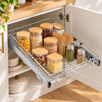 Small Chrome Pull-Out Cabinet Shelf