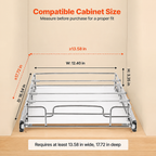 12.4" Steel Pull-Out Cabinet Organizer