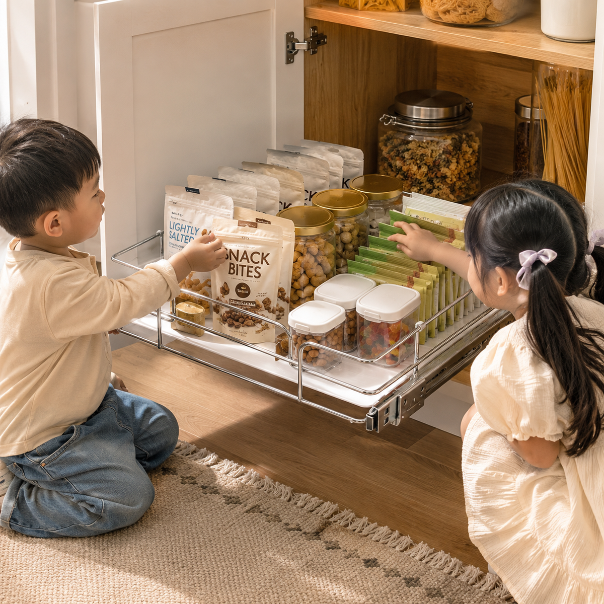 12.4" Steel Pull-Out Cabinet Organizer