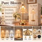 Pure Bloom Rechargeable Glass Table Lamp