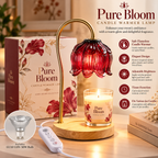 Red Glass Candle Warmer Lamp with Timer & Dimmer