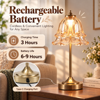 Pure Bloom Rechargeable Glass Table Lamp