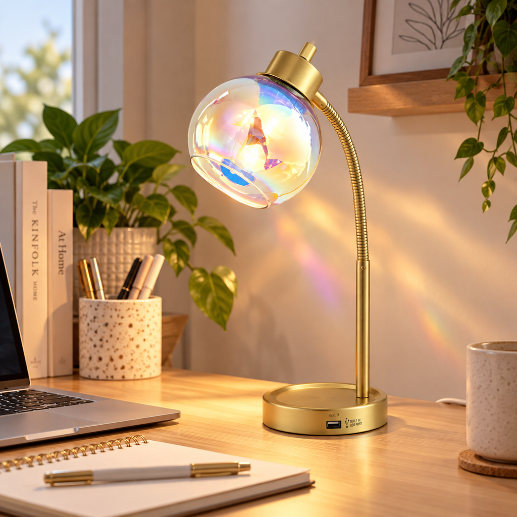 Gold Iridescent Desk Lamp