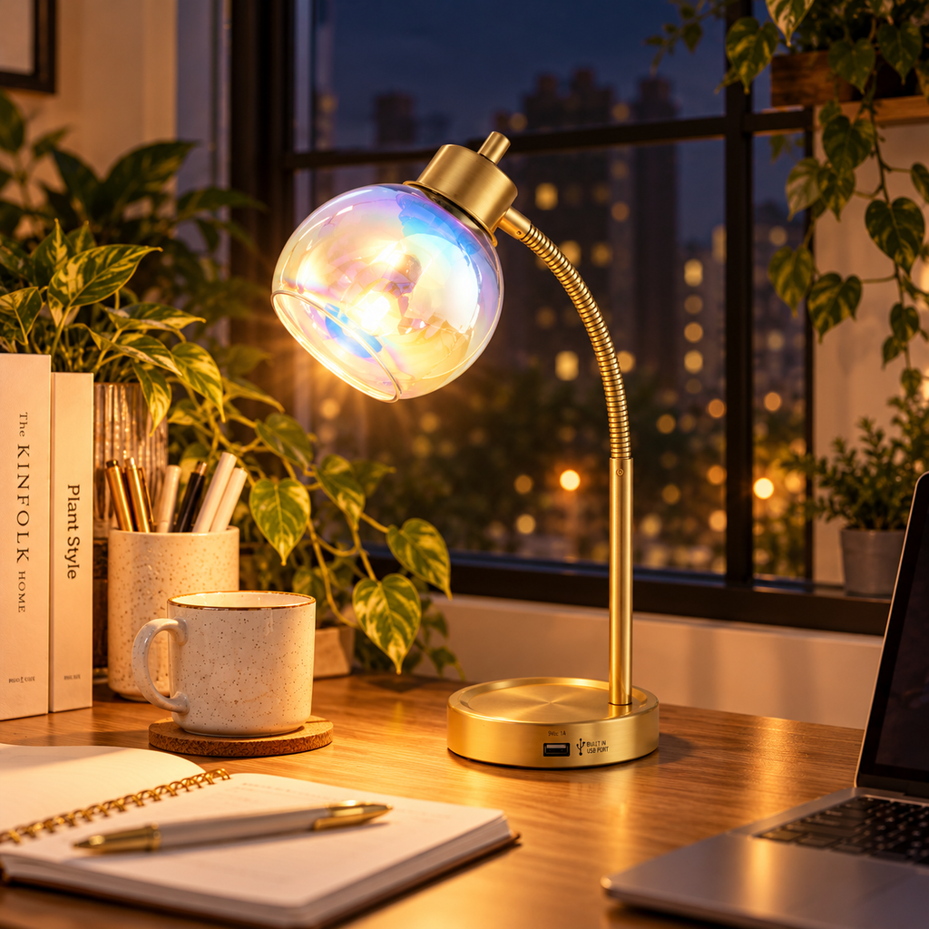 Gold Iridescent Desk Lamp