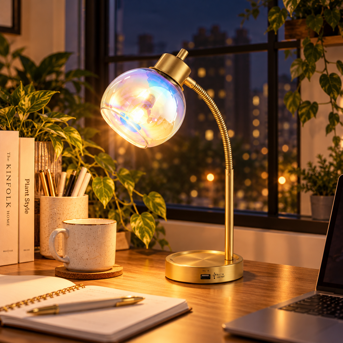 Gold Iridescent Desk Lamp